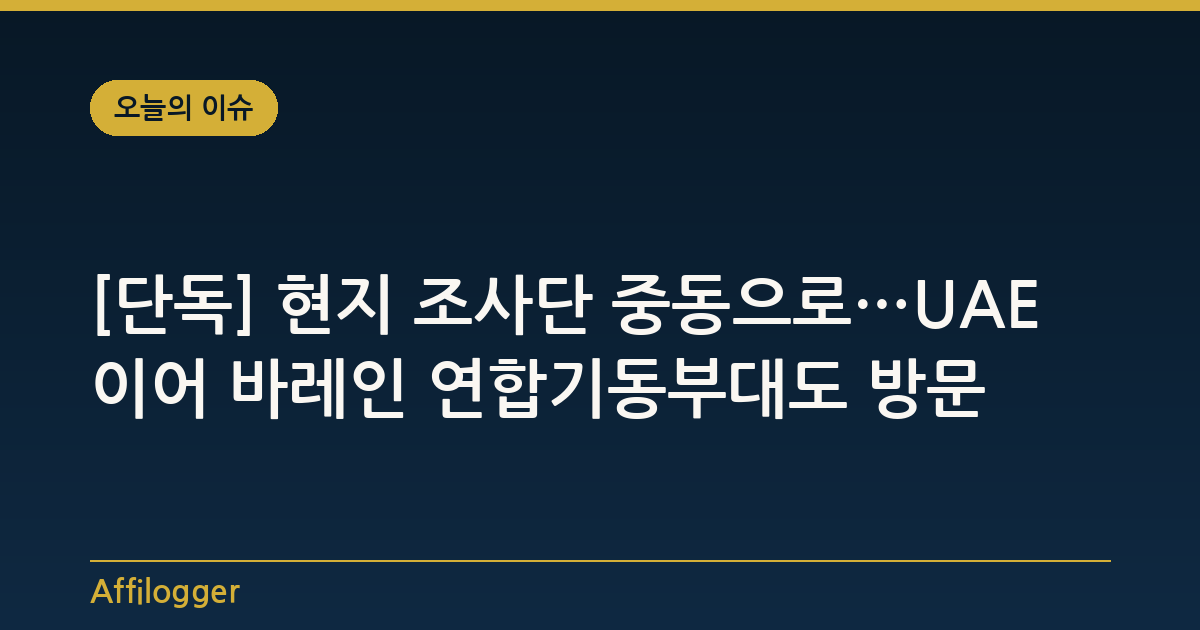 [단독] 현지 조사단 중동으로…UAE 이어 바레인 연합기동부대도 방문