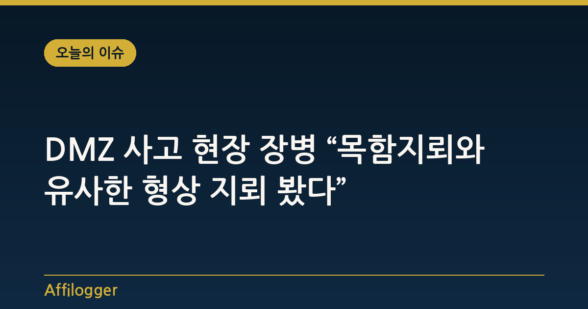 DMZ 사고 현장 장병 “목함지뢰와 유사한 형상 지뢰 봤다”